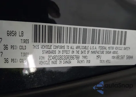 2016 Dodge Grand Caravan American Value Pkg z USA, uszkodzony, nr VIN 2C4RDGBG3GR396780